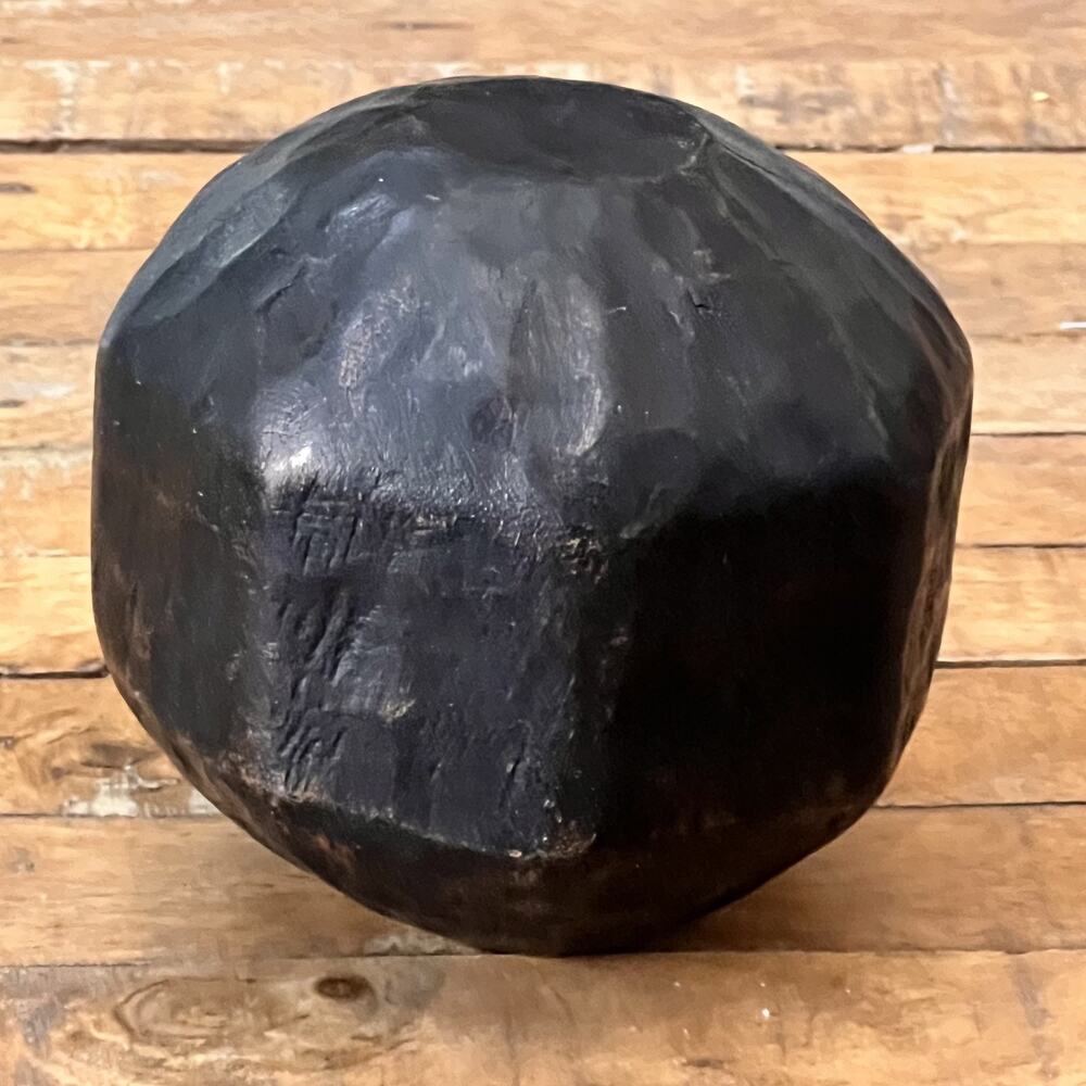 Threshold Studio McGee 5"Decorative Chiseled Wood Sphere Figurine Black - Picture 4 of 8